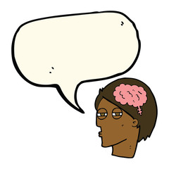 cartoon man thinking carefully with speech bubble