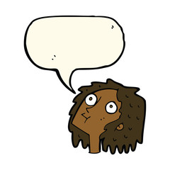 cartoon staring woman with speech bubble