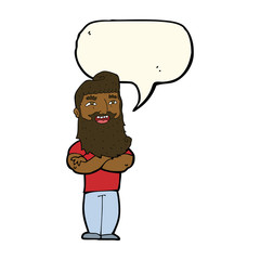 cartoon proud man with speech bubble