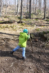 Kleiner Junge beim Wandern