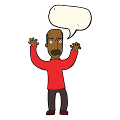 cartoon angry dad with speech bubble