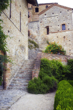 Serralunga d’Alba, castle detail. Color image