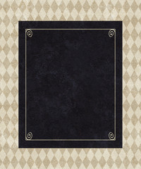 Fototapeta premium Black Frame Copy Space on Taupe Damask