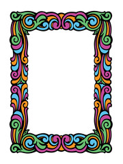 Cute Swirly Frame of Colorful Retro Swirls