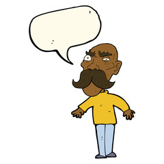 cartoon angry old man with speech bubble