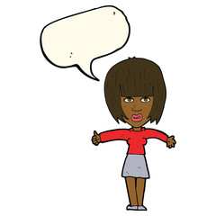cartoon annoyed woman  with speech bubble