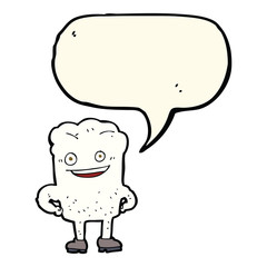 cartoon tooth looking smug with speech bubble