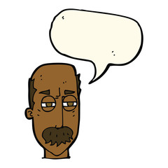 cartoon annoyed old man with speech bubble