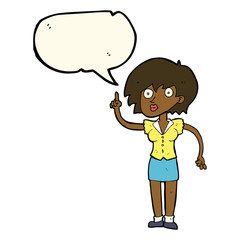 cartoon woman with question with speech bubble
