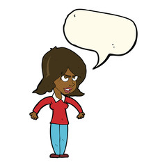 cartoon mean woman with speech bubble