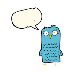 cartoon bird with speech bubble