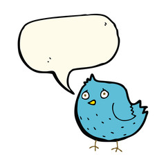 cartoon bird with speech bubble
