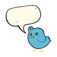 cartoon bird with speech bubble