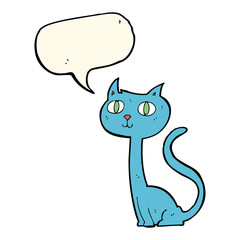 cartoon cat with speech bubble