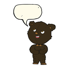 cartoon cute teddy bear with speech bubble