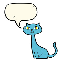 cartoon cat with speech bubble