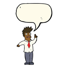 cartoon man with idea with speech bubble