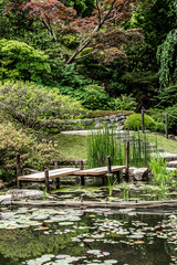 Pond in Beautiful Albert Kahn Park. Boulogne-Billancourt, Paris
