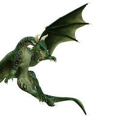 Obraz premium green dragon looking down