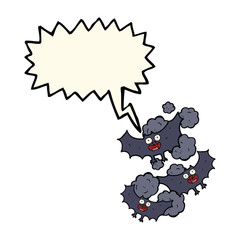 cartoon bats with speech bubble