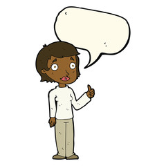 cartoon woman giving thumbs up symbol with speech bubble