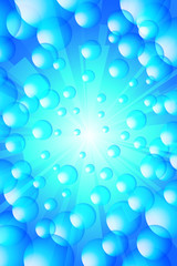 Vector background with blue bubbles