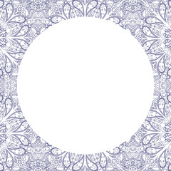 Card or invitation. Vintage decorative lace elements. Hand drawn background. 