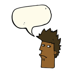 cartoon nervous expression with speech bubble