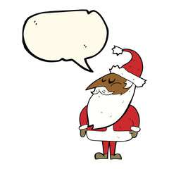 cartoon santa claus with speech bubble