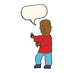 cartoon tough man  with speech bubble