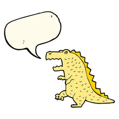 cartoon dinosaur with speech bubble