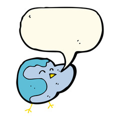 cartoon bird with speech bubble