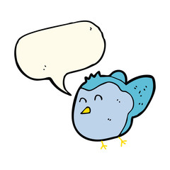 cartoon bird with speech bubble