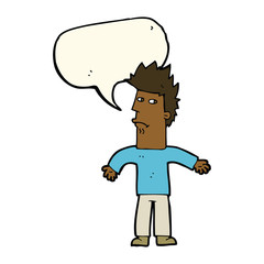 Obraz premium cartoon confused man with speech bubble