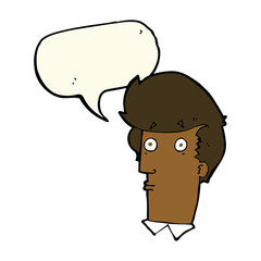 cartoon surprised expression with speech bubble