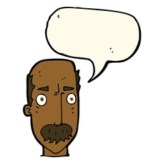 cartoon annoyed old man with speech bubble