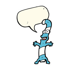 cartoon candy cane with speech bubble