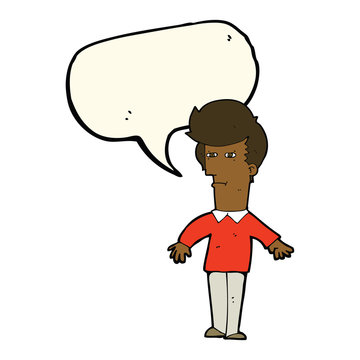 recommend clip art: cartoon suspicious man with speech bubble