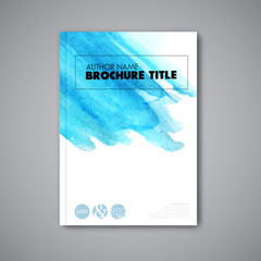 Modern Vector abstract book akvarel cover template
