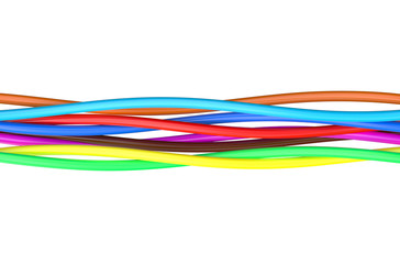 Colorful electrical cables or wires