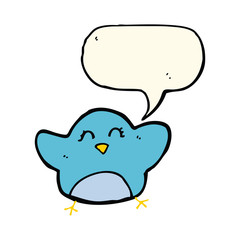 cartoon bird with speech bubble