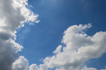 Clouds in a blue sky in summer