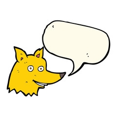 cartoon fox head with speech bubble