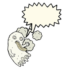 cartoon ghost with speech bubble