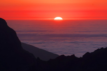 Alpine sunset light in Madeira Island, Portugal, Europe