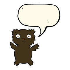 cartoon black bear with speech bubble