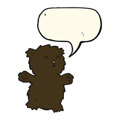 cartoon teddy bear with speech bubble