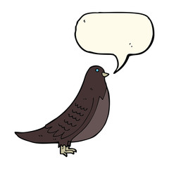 cartoon bird with speech bubble