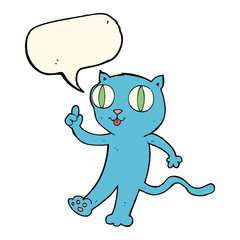 cartoon  cat with idea with speech bubble