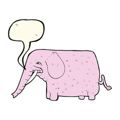 cartoon funny elephant with speech bubble